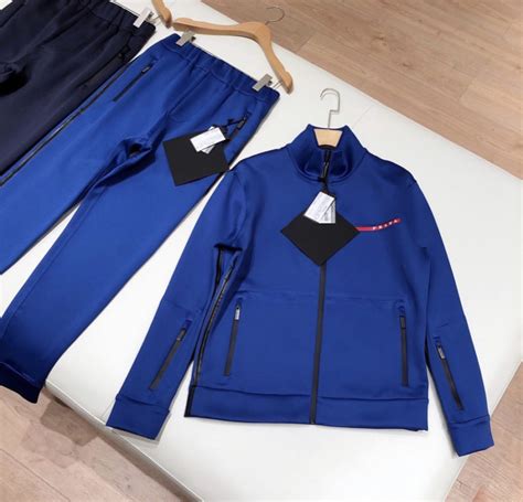 sky blue tracksuit prada|prada sweatshirt sale.